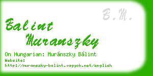 balint muranszky business card